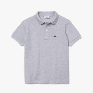 gray lacoste unisex kids polo tee